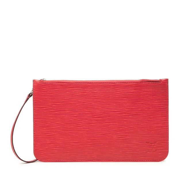 Red Louis Vuitton Epi Neverfull Pouch in Red Leather from Designer Revival