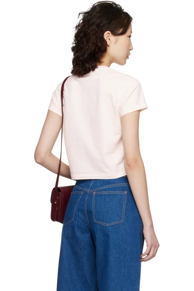 Maison Kitsuné Pink Baby Fox Baby T-shirt, photo 3 of 4 from SSENSE