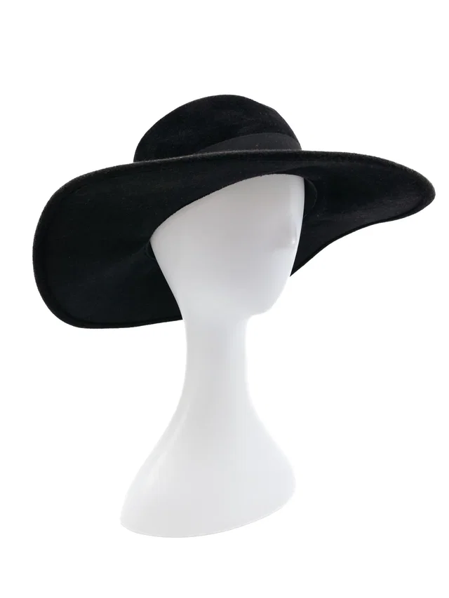 Gucci Black Wide Brim Hat in Black from Arcade Vintage
