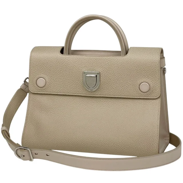 Dior Handbag Ever 2-Way Leather Beige in Beige Leather from The Reluxe