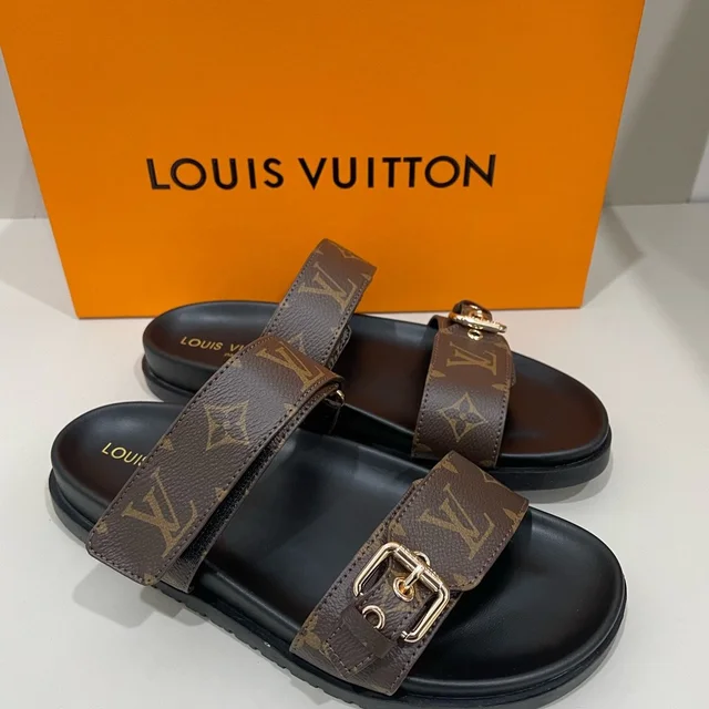 Louis Vuitton Women's Casual Flat Sandals in black|brown|red from Poshmark