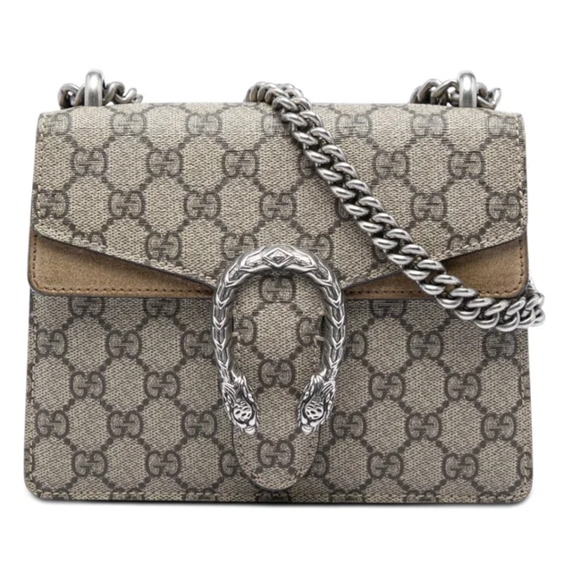 Beige Gucci Small GG Supreme Dionysus Crossbody in Beige Suede from Designer Revival