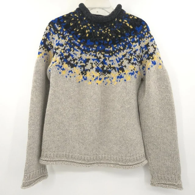 Acne Studios Merino Wool Sirus Icelandic Sweater Women S Grey Fair Isle Chunky in gray|blue Wool from Poshmark