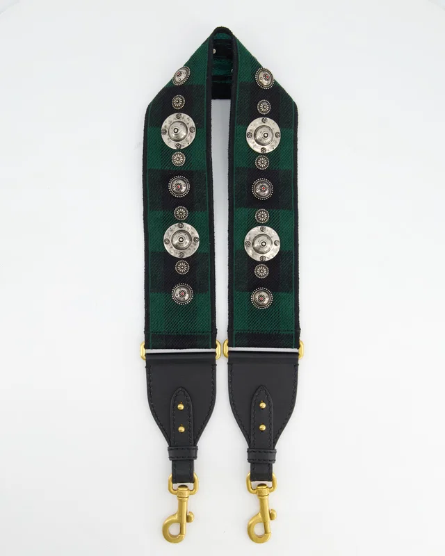 Dior Green & Black Guitar Bag Strap in Black from Sellier