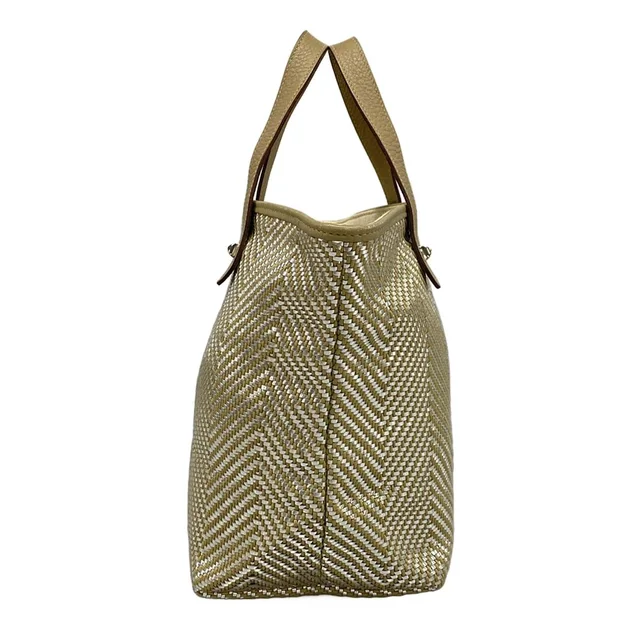 Hermès Tote Chain Nye PM Gray Beige Silver Braided Leather in Beige Leather from The Reluxe, photo 2 of 2