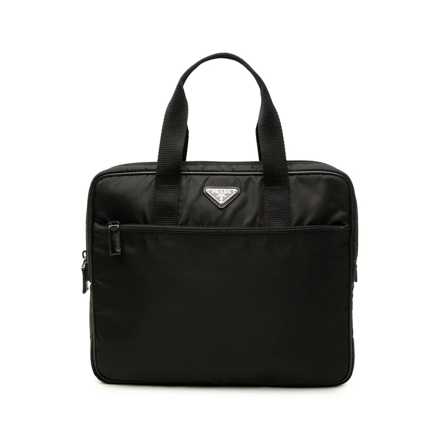 Black Prada Tessuto Business Bag in Black Nylon from Designer Revival