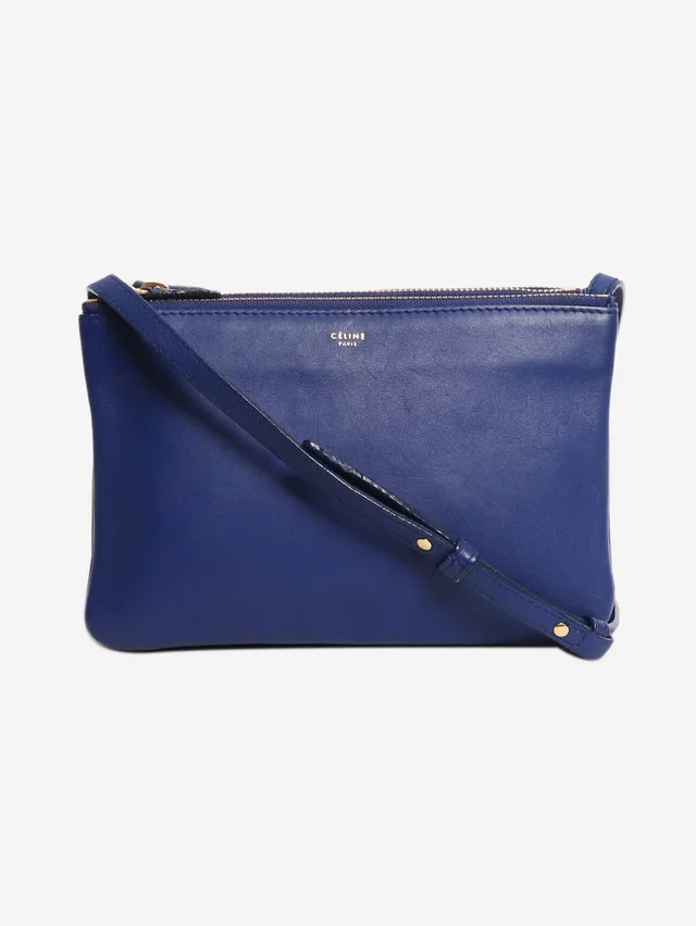 Celine Blue Trio leather shoulder bag in Blue Leather from Sign of the Times