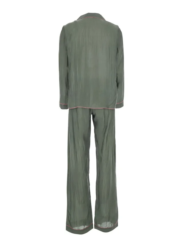 THE ROSE IBIZA green Suit with shirt and Pants in silk blend Woman in Green, photo 3 of 6 from Gaudenzi Boutique