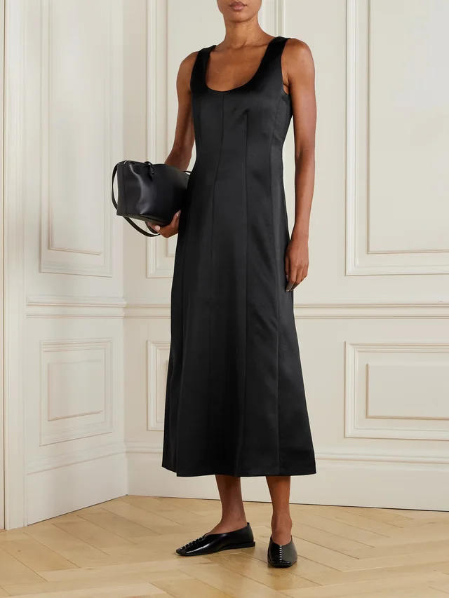 PROENZA SCHOULER WHITE LABEL Isabelle paneled crepe midi dress in Black, photo 2 of 2 from NET-A-PORTER (Canada)