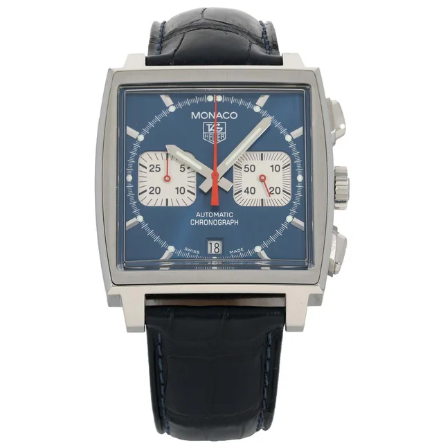TAG Heuer Monaco CW2113-0 38mm Stainless Steel Watch in Leather from H&T