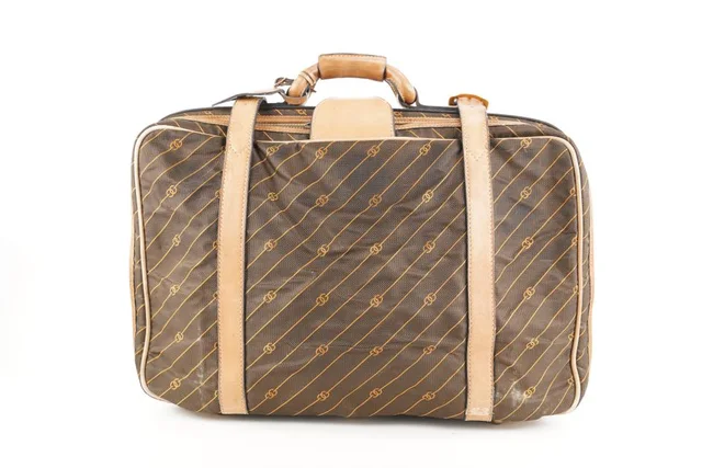 Gucci Monogram GG Stripe Luggage Suitcase in Canvas from Bagriculture