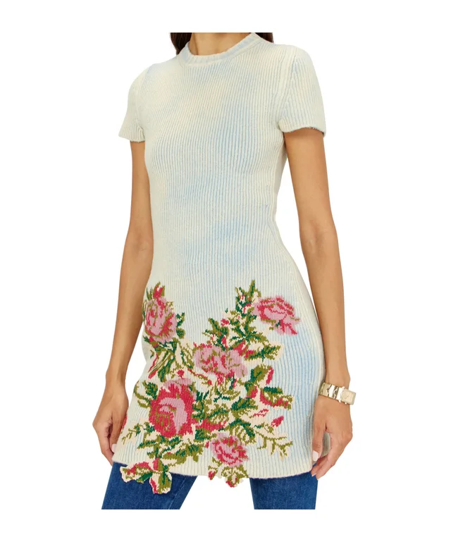 Diesel short dress in floral wool-blend knit, photo 4 of 5 from SENSER