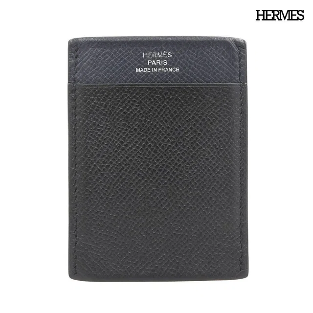 Hermès MC2 Gama Epsom Bicolor Leather Card Case Black Navy in Black Epsom leather from The Reluxe