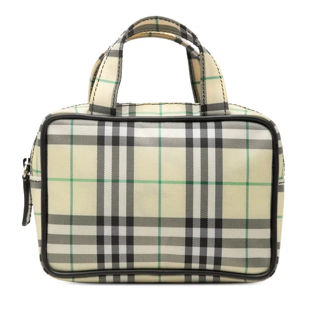 Yellow Burberry House Check Canvas Handbag in Yellow Canvas from Designer Revival