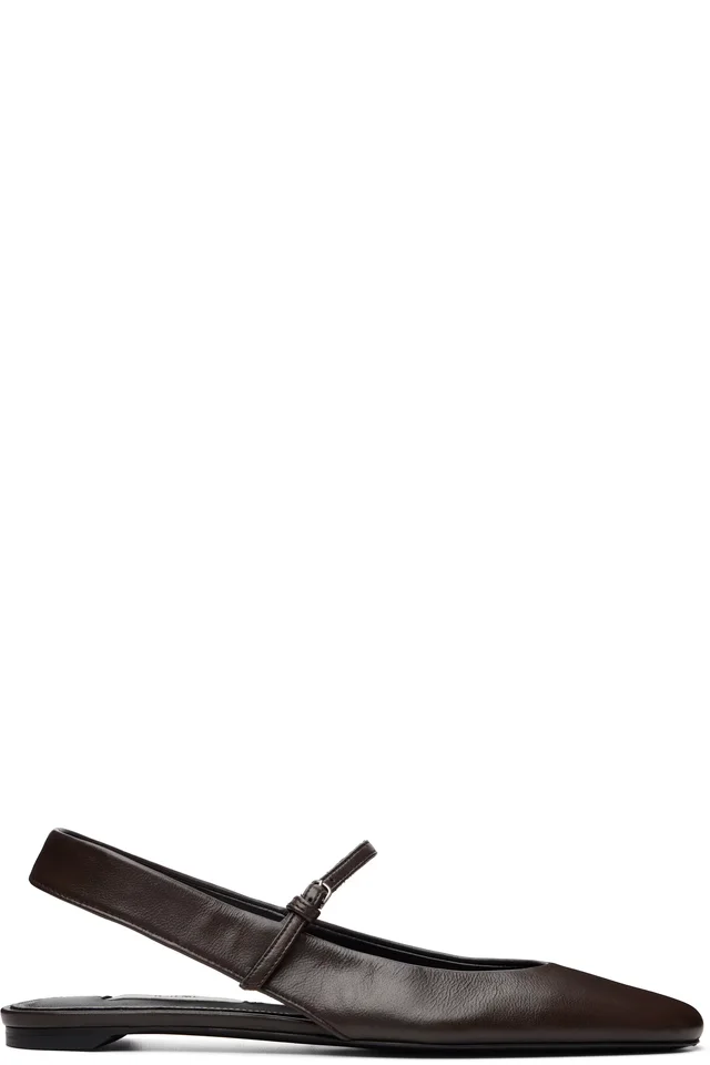 Brown Slingback Nappa Mary Jane Ballerina Flats, image 1 of 1 from SSENSE
