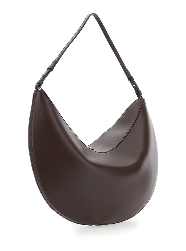 Jacquemus 'Le Calisso Rond Large' Brown Shoulder Bag with Adjustable Strap and Embossed Logo in Leather Woman in Brown 100% CALF, photo 6 of 12 from Gaudenzi Boutique