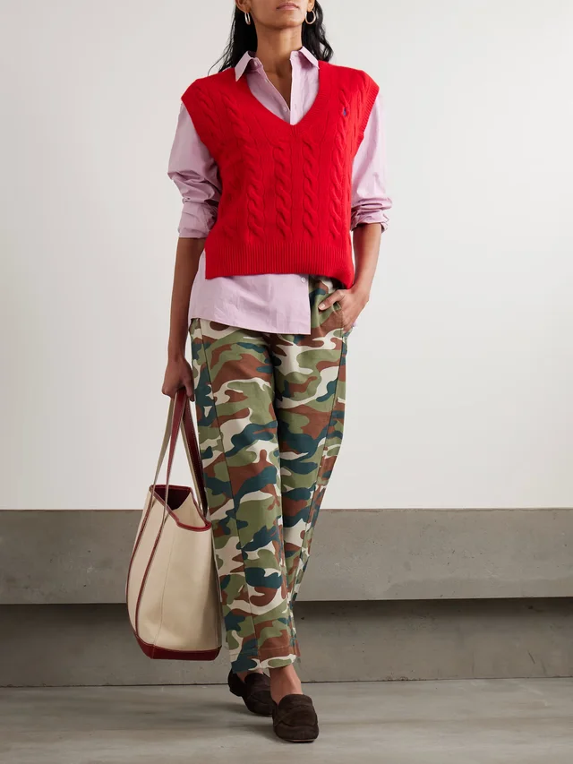MOTHER The Drawn Half-Pipe Ankle camouflage-print cotton wide-leg pants in Green, photo 2 of 2 from NET-A-PORTER (Canada)