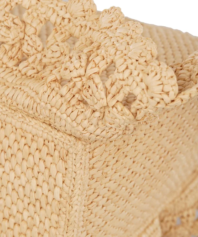 Loewe x Paula's Beige Ibiza Font Ruffla Tote Bag in Beige Raffia from Luxury Promise, photo 8 of 10