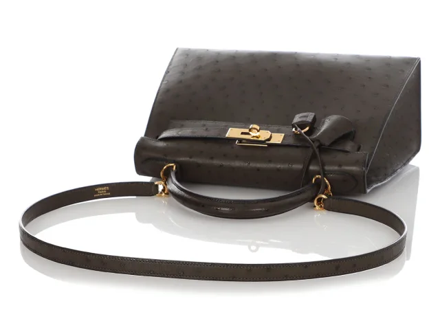 Hermès Vert Olive Ostrich Kelly 28 in Green Ostrich from Ann's Fabulous Finds, photo 2 of 2