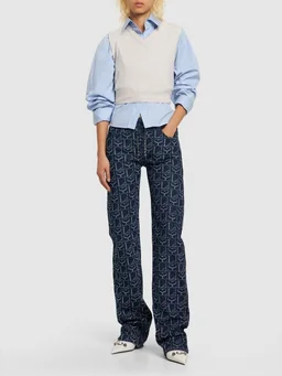 Ludovic de Saint Sernin Flare jeans with decorative details in 100% Cotton, photo 8 of 11 from LUISAVIAROMA