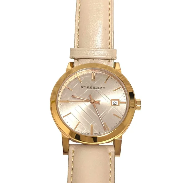 Burberry City Check Stainless Steel Watch in Gold Stainless from LuxUness