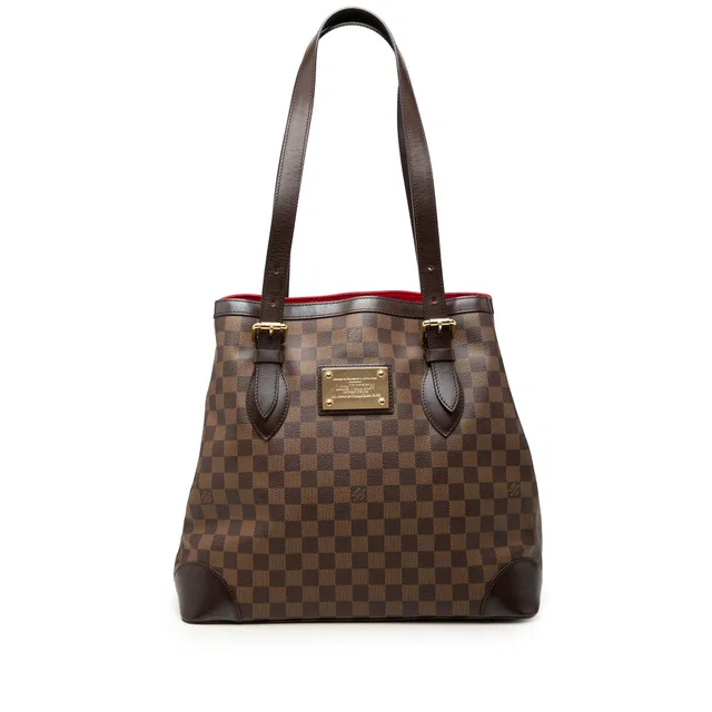Brown Louis Vuitton Damier Ebene Hampstead GM Tote Bag in Brown Canvas from Designer Revival
