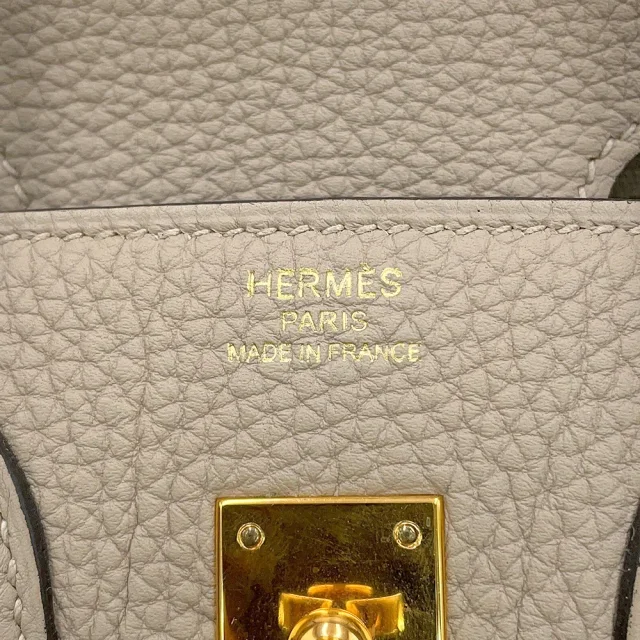 Hermès Birkin Tourtier Grey Togo Leather Size 25 in Grey Togo leather from GALLERY RARE, photo 19 of 20