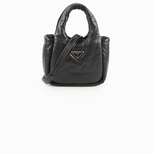 Prada Padded Soft Nappa Black Tote in Black Nappa leather from The Purse Affair
