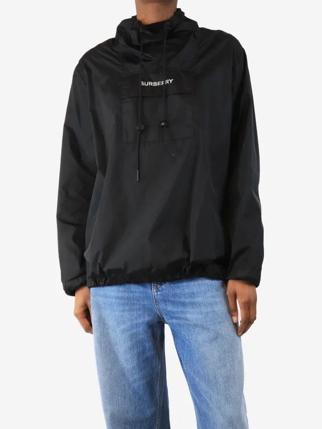 Burberry Black nylon pullover - size UK 4 in Black Nylon from Sign of the Times
