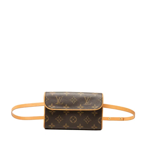 Brown Louis Vuitton Monogram Pochette Florentine Belt Bag in Brown Coated canvas from Designer Revival