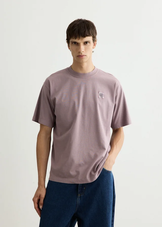 Stone Island Regular Fit Garment Dyed Compass T-Shirt in Grey from Incu, photo 1 of 1