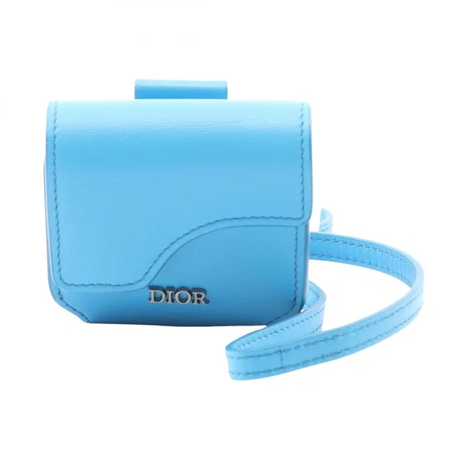 Dior Mobile Smartphone Saddle Airpods Pro Case Starquoise Blue Shoulder Bag in Blue Leather from The Reluxe