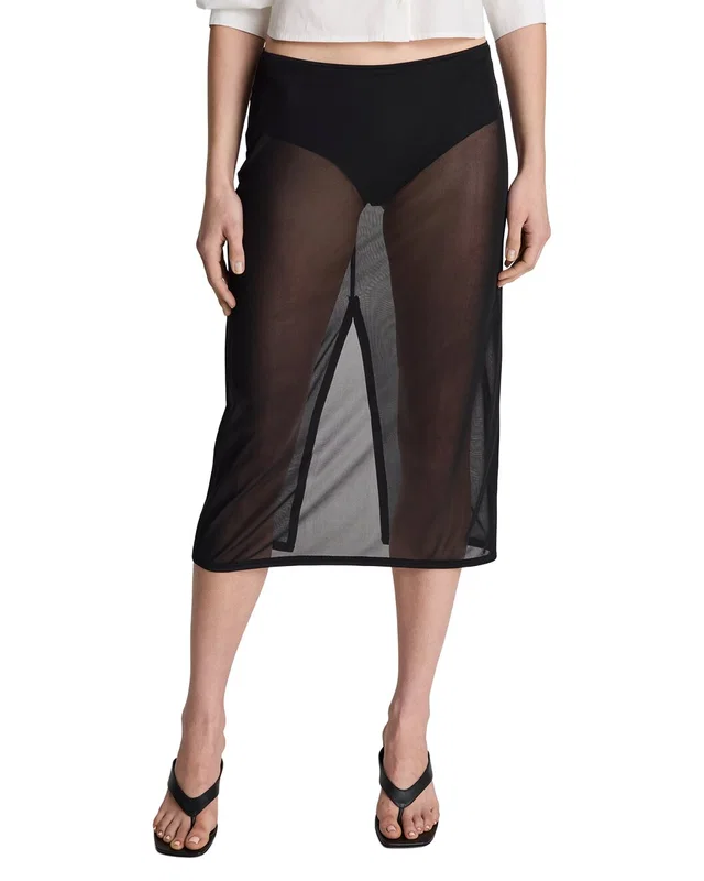 Kenneth Cole Pull On Mesh Midi Skirt, image 1 of 1 from Rue La La