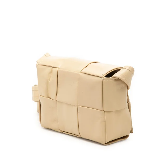 Bottega Veneta Extra Mini Nappa Intrecciato Cassette Crossbody in Beige Nappa leather from Designer Revival, photo 2 of 7
