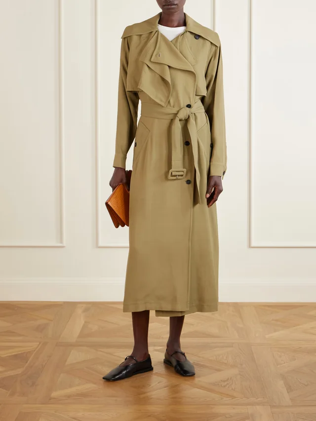 CO Double-breasted belted drill trench coat in Beige, photo 2 of 2 from NET-A-PORTER (Canada)