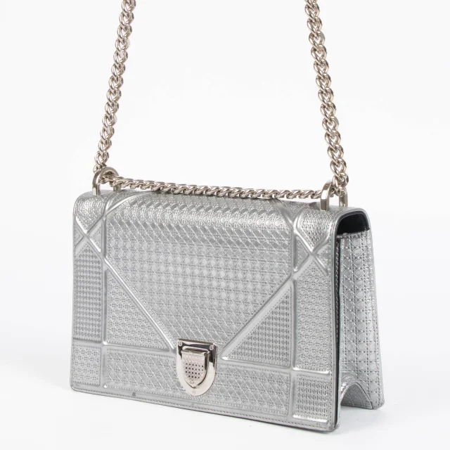 Dior Silver Medium Diorama Bag in Silver Leather from Labellov, photo 3 of 10