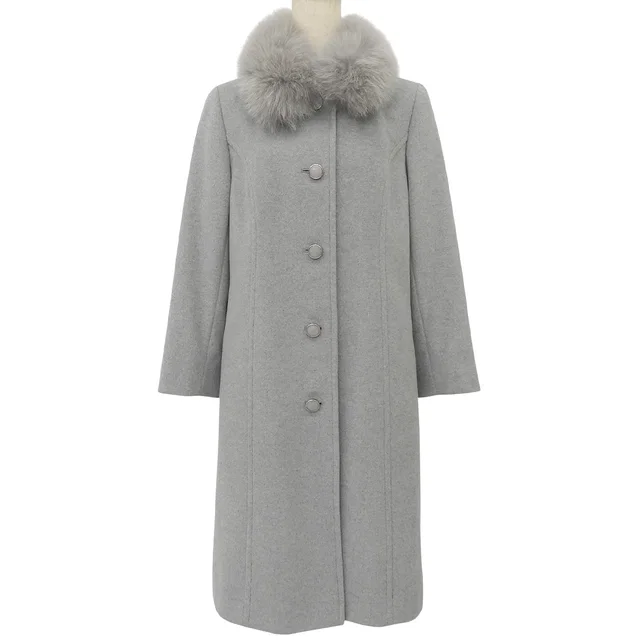 Dior Fox Fur Long Coat #9 Gray in Grey from VINTAGE QOO TOKYO