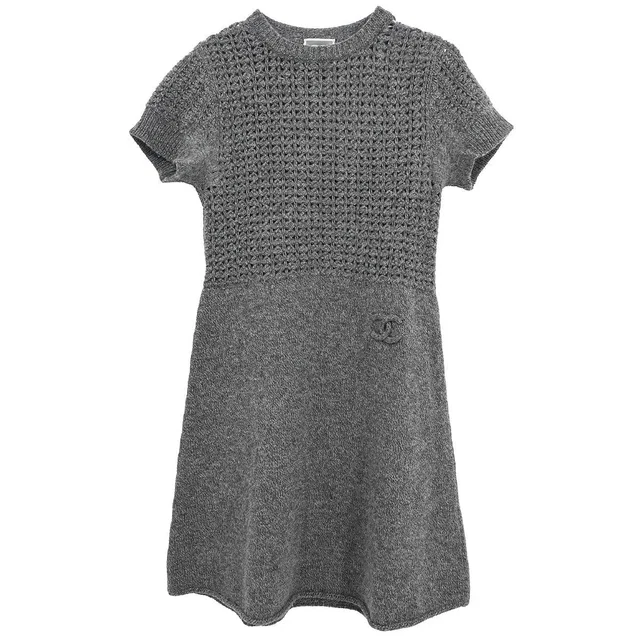 Chanel 2009 Sport Line Dress Gray #38 in Grey Cashmere from AMORE Vintage Tokyo