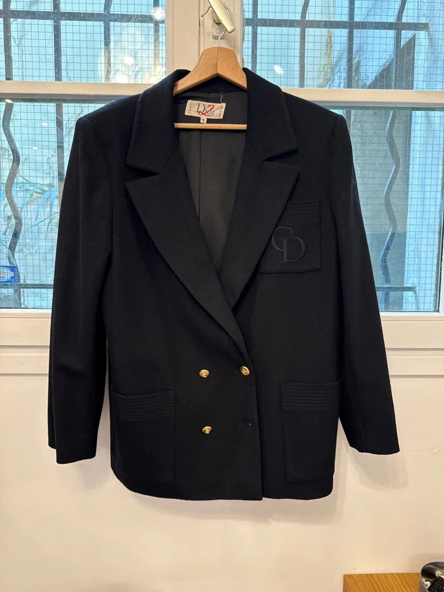 Double Breasted Dior Logo Pocket Blazer from Luxury Promise