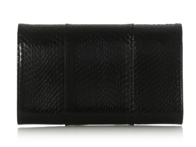 Judith Leiber Black Snakeskin Champagne Serpent Clutch in Black from Ann's Fabulous Finds, photo 4 of 9