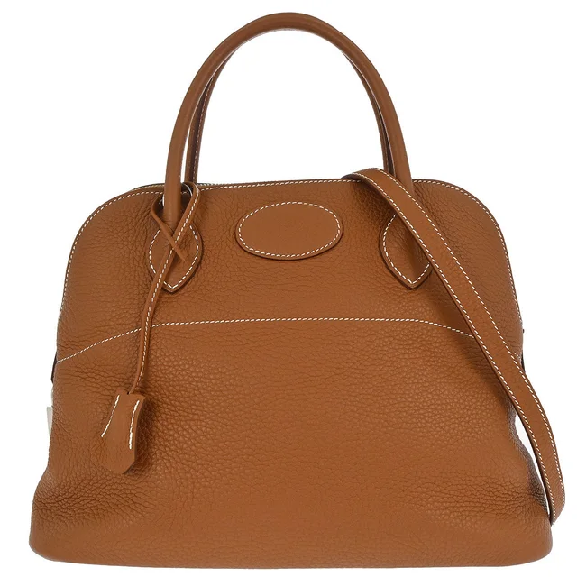 Hermès Gold Taurillon Clemence Bolide 31 2way Shoulder Handbag in Gold Clemence leather from AMORE Vintage Tokyo