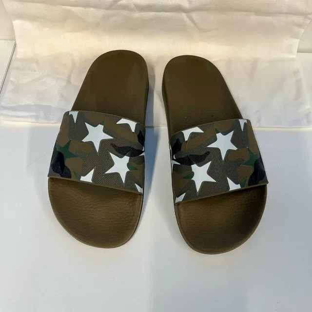 Valentino Garavani Brown Camouflage Star Slide Sandals in white|green from Poshmark