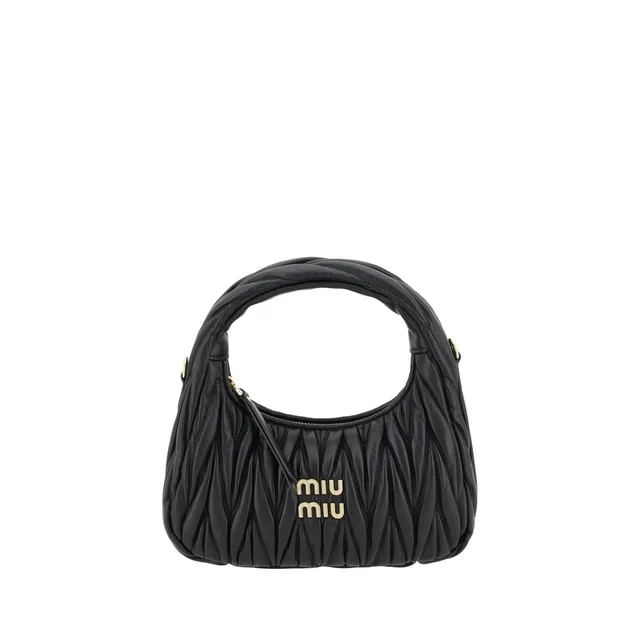 Miu Miu Black Calf Leather Bos Taurus Shoulder Bag in Black Calfskin from HEWI