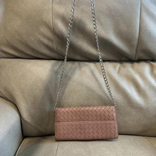 Bottega Veneta Women's Wallets - Brown/Pink in red|pink|brown from Depop, photo 1 of 1