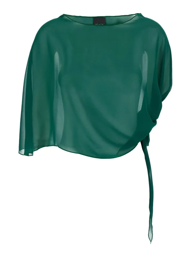 Leplain Green Stole with side knot in Tech Fabric Woman in Green 100% Polyester from Gaudenzi Boutique, photo 1 of 1