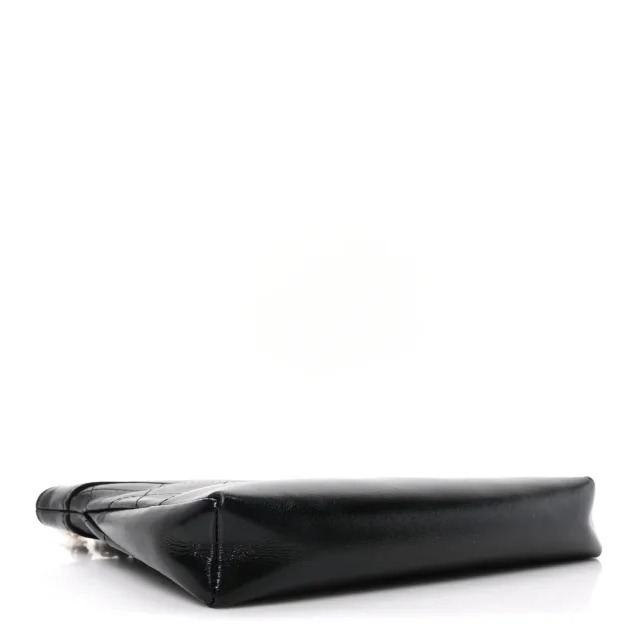 Chanel Shiny Crumpled Calfskin Quilted Nano 31 Shopping Bag Black in Black Calfskin from FASHIONPHILE, photo 4 of 11