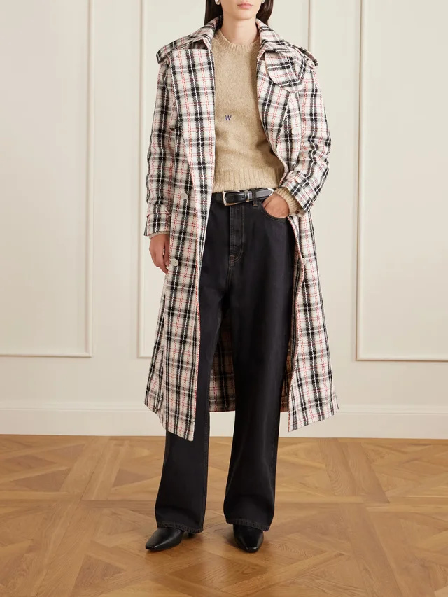 S.S.DALEY Eve belted double-breasted checked cotton-blend tweed trench coat, photo 2 of 2 from NET-A-PORTER (Canada)