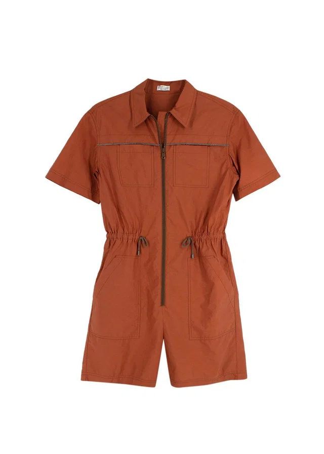 Brunello Cucinelli Burnt Orange Playsuit in Orange from HEWI