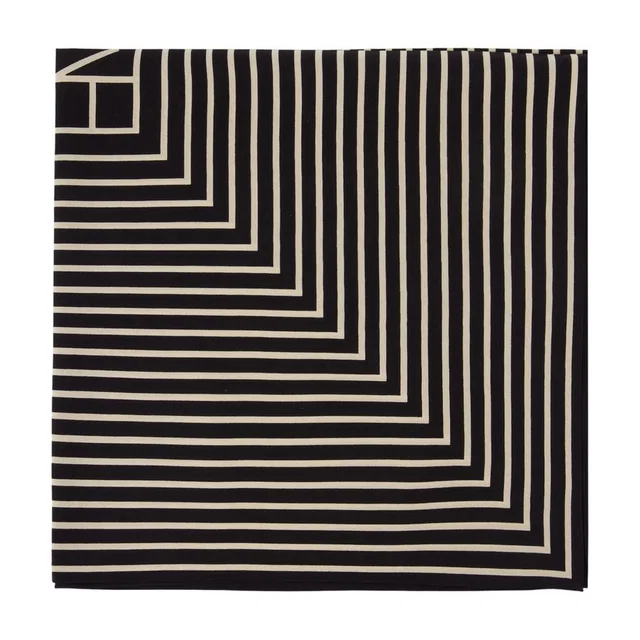 TOTEME Striped Silk Scarf — Black Scarfs in Black Silk from HEWI