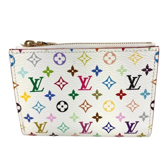 Louis Vuitton Bifold Wallet Portefeuille Lisa Monogram Multicolor Canvas Blanc in White Canvas from The Reluxe